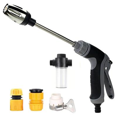 High Pressure Water Spray Gun with Adjustable Nozzle and Multiple Connectors for Garden Cleaning Car Washing Irrigation Use