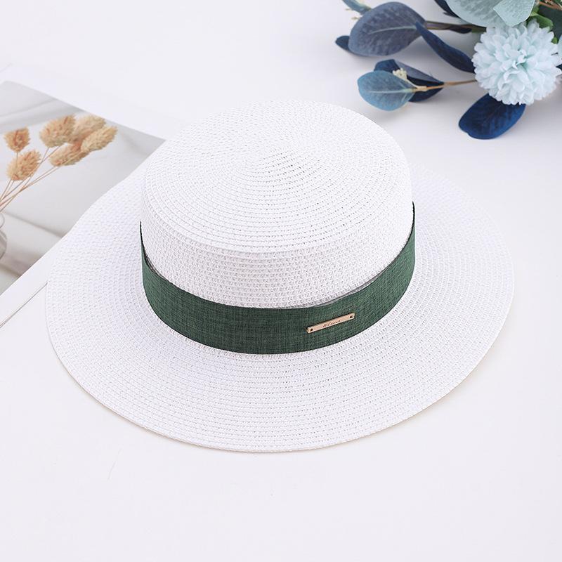Internet celebrity French retro flat top straw hat summer travel sun hat manufacturer