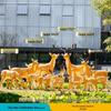Luminous Fiberglass Sika Deer Sculpture for Garden Lawn Decoration