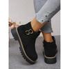 Short Boots Women's Winter 2025 New Platform Round Toe Plus Size Belt Buckle Martin Boots