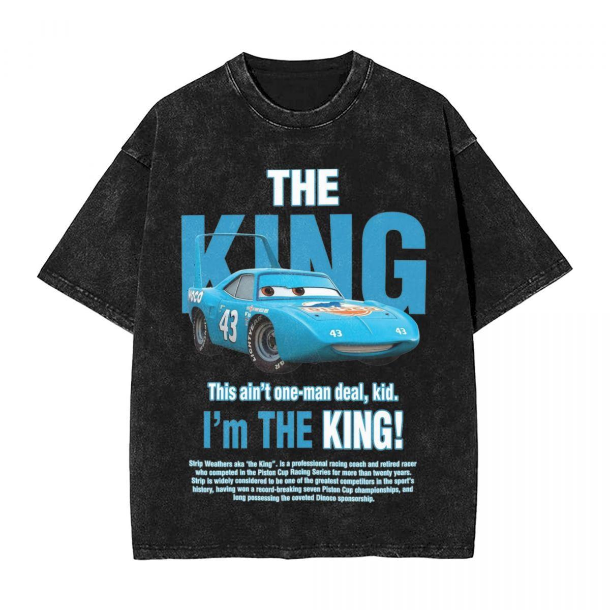 Washed T Shirts Cars The King Hip Hop Vintage T-Shirt Haraju S чёрный