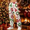 Men's Loose Fit Casual Christmas Print Pants with Pockets, Athletic Joggers for Holiday