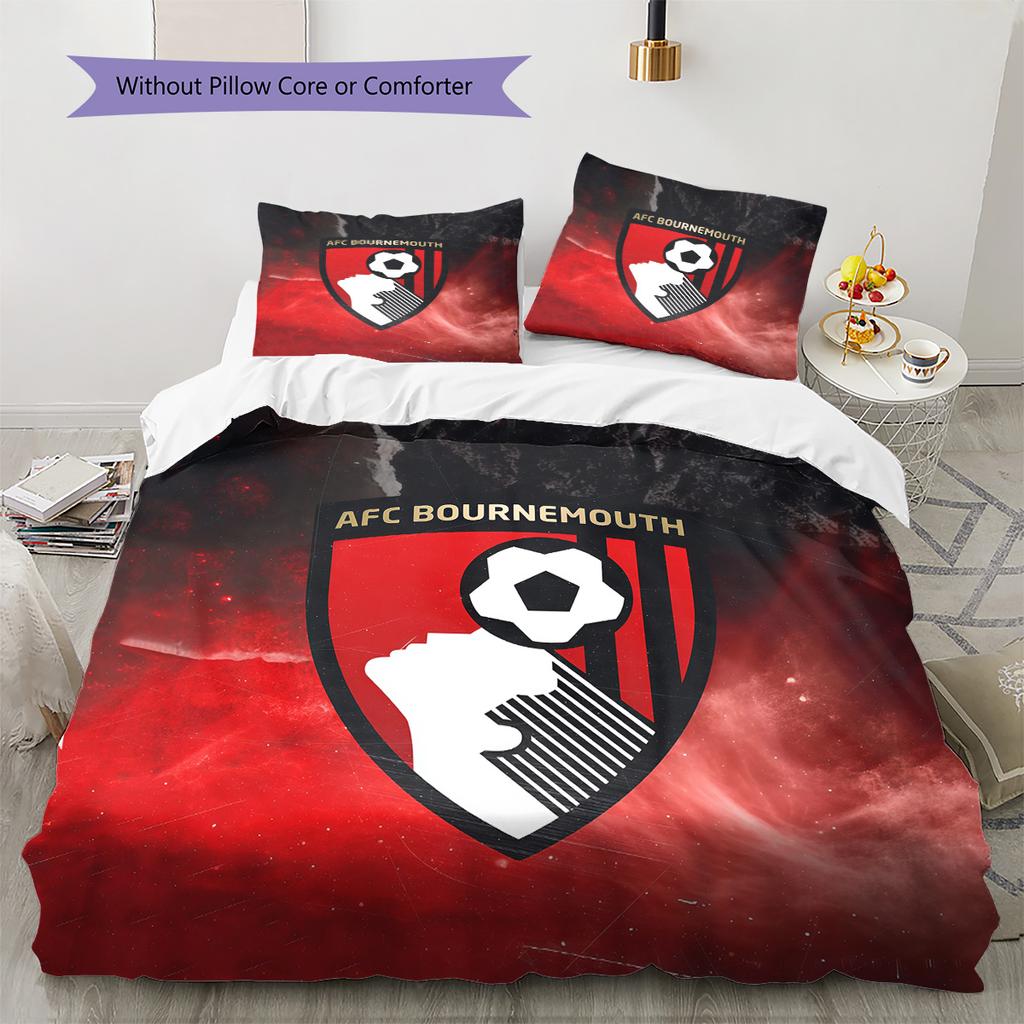 Set Copripiumino Trapuntato con Motivo AFC Bournemouth Decorazione per la Casa Regalo (1 * copripiumino + 2 * federe senza imbottitura)