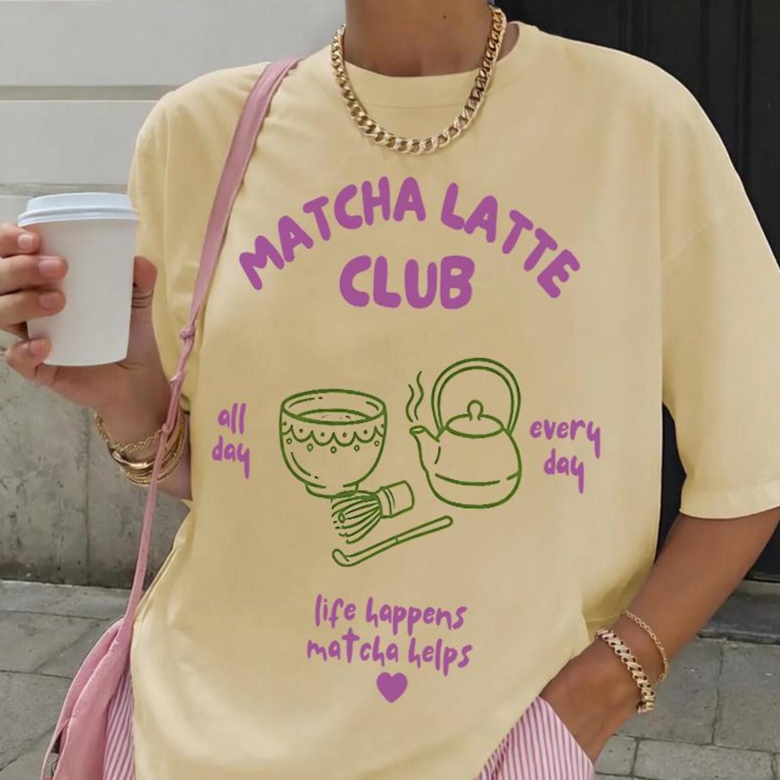 Comfort Colors® Matcha Latte Club Shirt - Matcha Lover Tshirt,Coffee Lover Gifts,Matcha Club Gift,Matcha Girl Shirt M