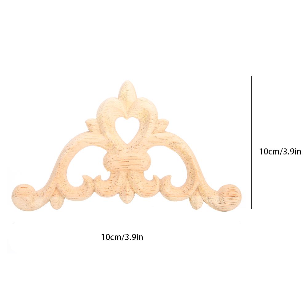 4pcs Wood Carved Corner Onlay Applique Unpainted Cabinet Decal for Home Furniture Decor