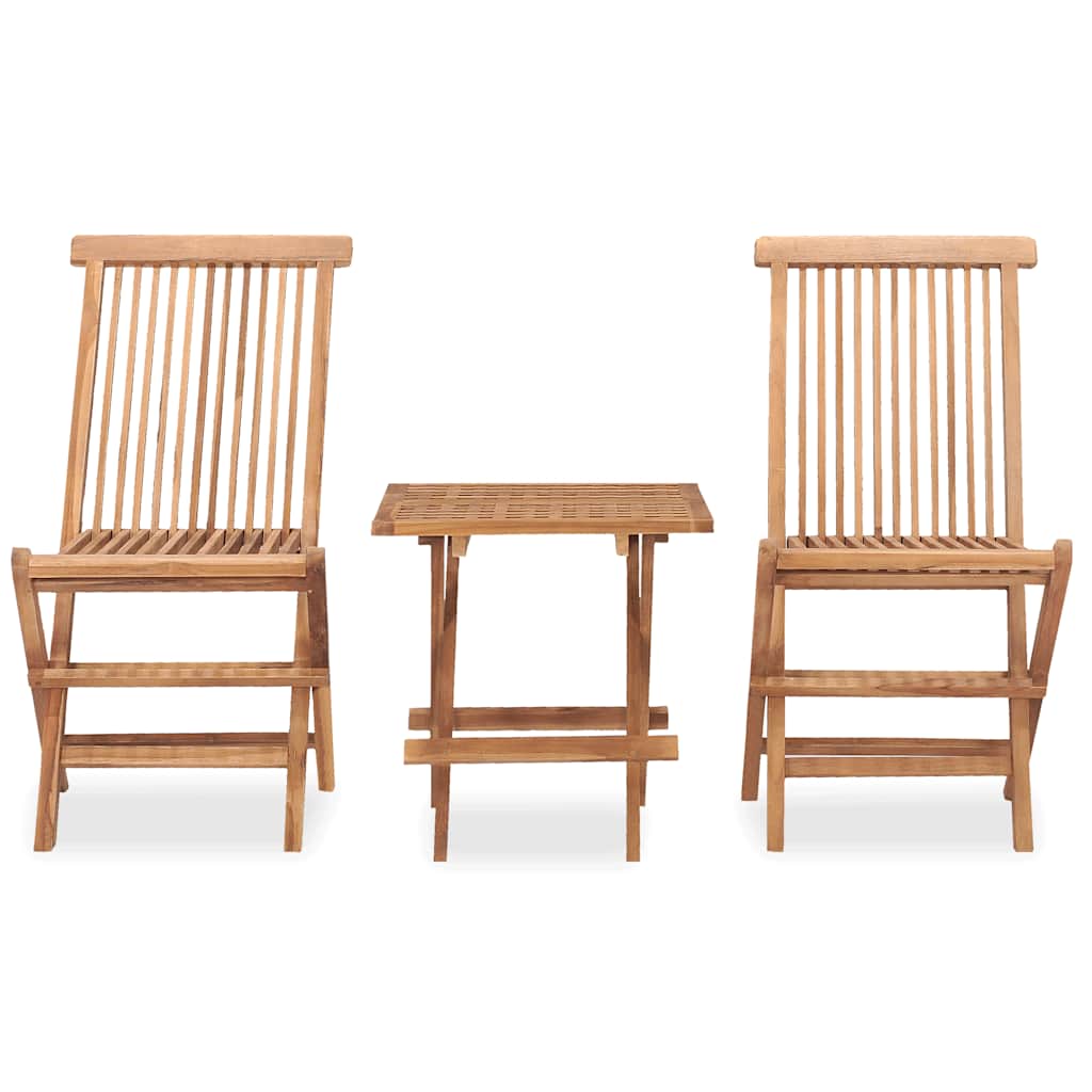 vidaXL 3-tlg. Garten-Essgruppe Klappbar Massivholz Teak