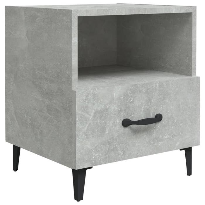 Table de chevet - Maison Exclusive - Gris béton - Bois d'ingénierie - 1 tiroir &amp; 1 étagère