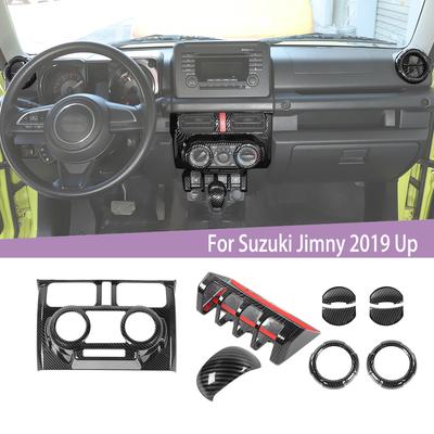 Auto Getriebe Kopfbedeckung Fensterheberschalter Manuelle Klimaanlage Bedienfeld Luftauslass für Suzuki Jimny 2019 UP Innenzubehör Kohlefaser