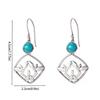 Exquisite Turquoise Flower Pattern Hypoallergenic Earrings Women Girls Jewelry