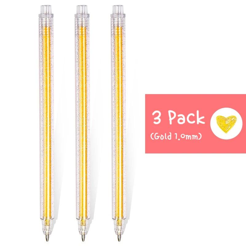 Блестящие гелевые ручки высокого качества 1,0 мм гелевые ручки набор для ведения журнала художественного рисования взрослых раскрасок школьных канцелярских принадлежностей