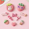 Set di Pinze per Capelli, Portachiavi e Charms per Crocs in Resina Fai da Te Fragola Rosa