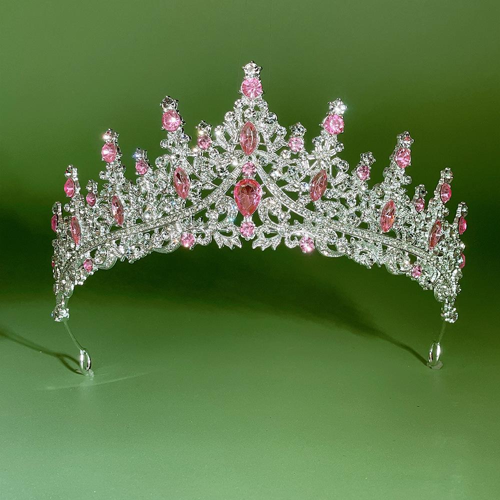 Bride Crown Wedding Dress  Party Crown Birthday Performance Carnival  Crystal Hair Accessory