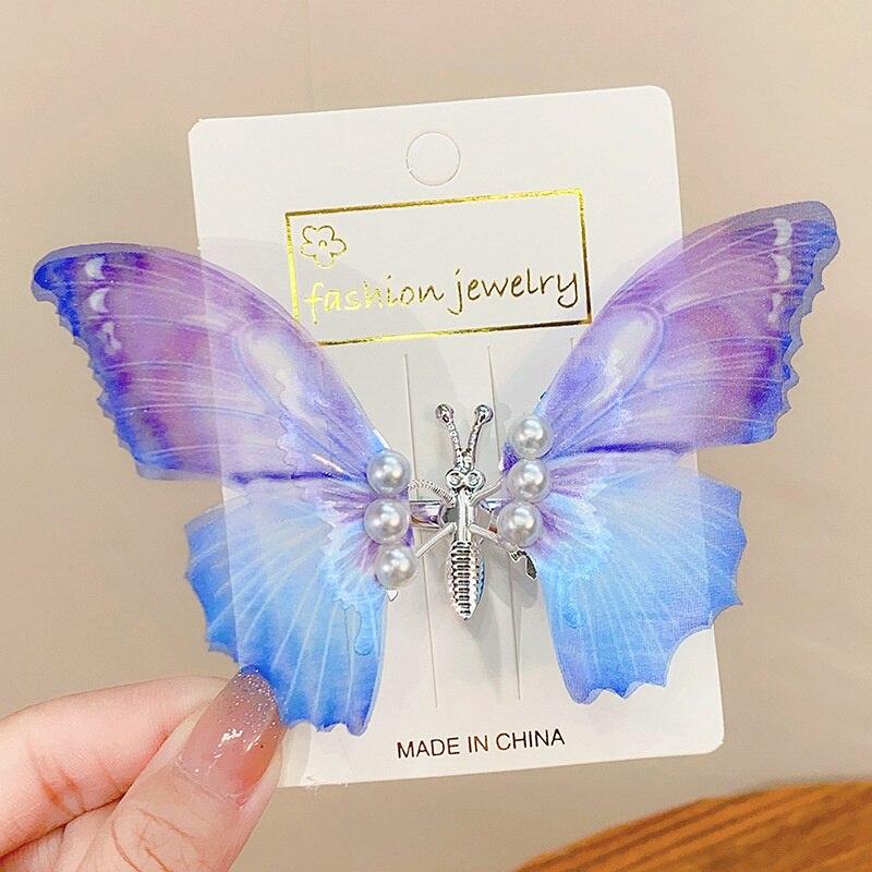 2023 Vintage Kid Butterfly Hairpins Beach Geometric Hair Clips Barrettes Side Clip For Girl Cute Hair Accessories Headdress Gift