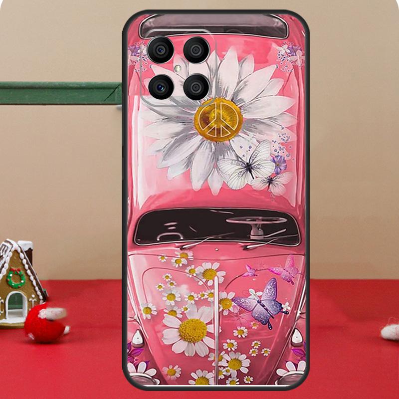 Hippie Peace Bus and Sunflower Case For Honor Magic 6 7 8 Pro Honor 400 200 70 90 Lite X8c X8b X9a X9b X9c X9d Win RT Cover