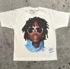 Europe and The United States Summer Women Tshirt Y2k Portrait Print Harajuku Hip Hop Personality Fashion Couple Casual Shirt
