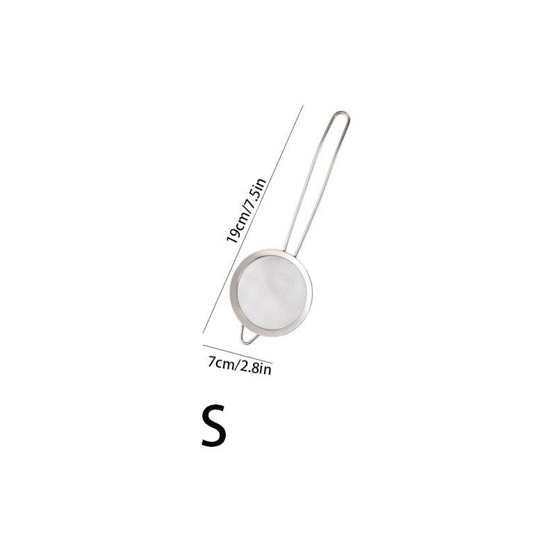 3pcs Stainless Steel Fine Mesh Strainer With Sturdy Handle And Hook, Colander Sifter For Juice Soy Milk, Kitchen Tools