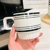 Ceramic Hepburn Retro Style Black and White Water Cup Household Stackable Cup Stackable Mug Set Souvenir