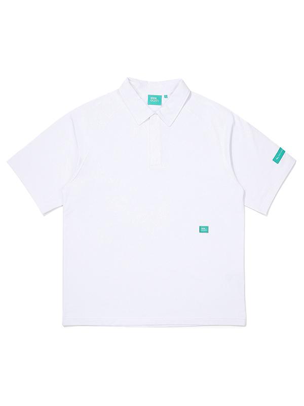 BBC EARTH Semi-Over Polo Short Sleeve Tee_White