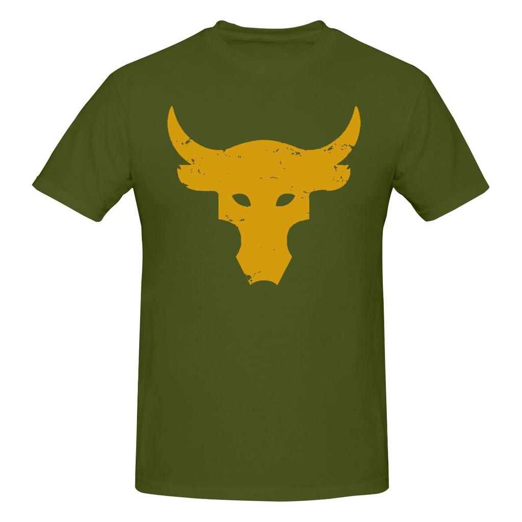 Brahma Bull The Rock Project Gym Smooth Tshirt Niche Personality Solid Colors Short Sleeve