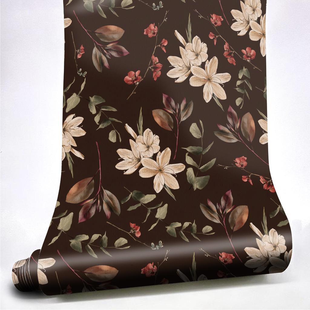 Watercolor Wild Plant Flower Wallpaper Waterproof Self Adhesive Furniture Sticker Home Decor Contact Paper