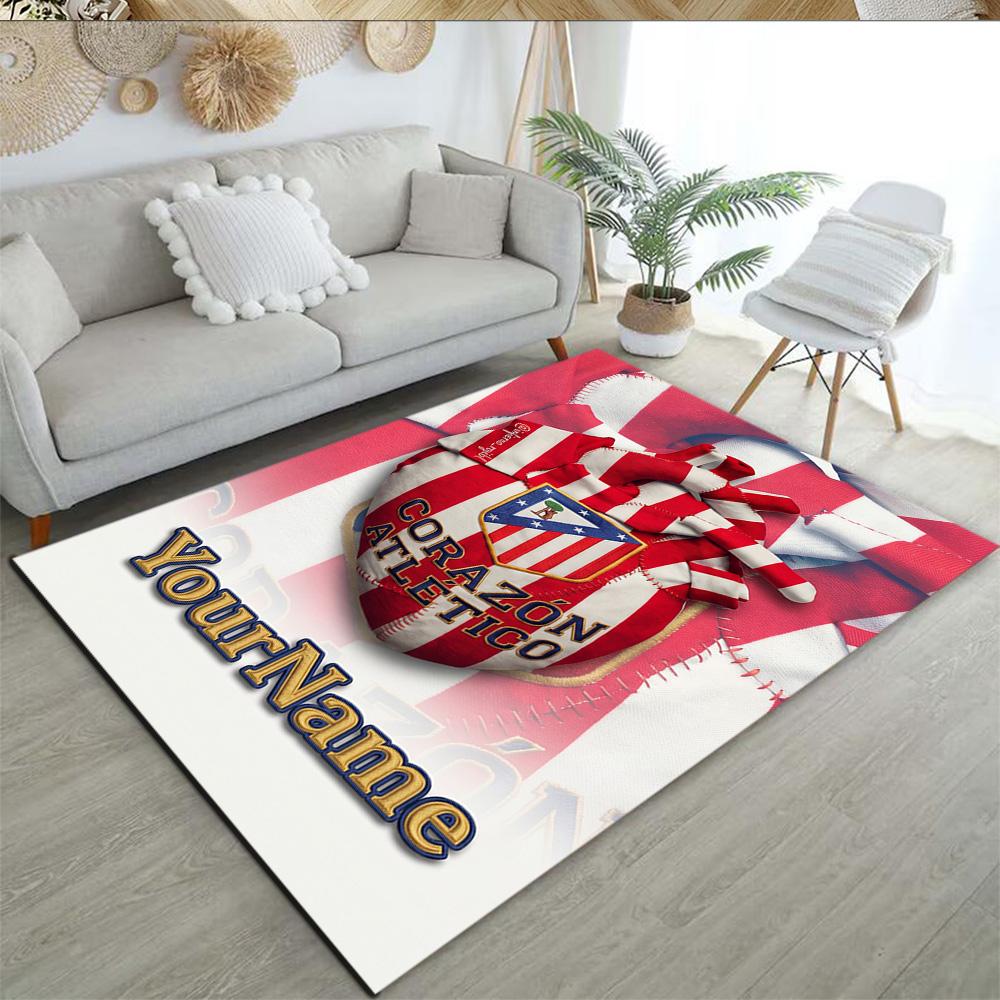 Atletico Madrid Personalized Name Carpet Suitable for Hallway Balcony Game Room Kitchen Antislip Carpet Anime Office Decor Spiritual Gift
