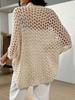 European Knit Short Sleeve Shawl Cardigan