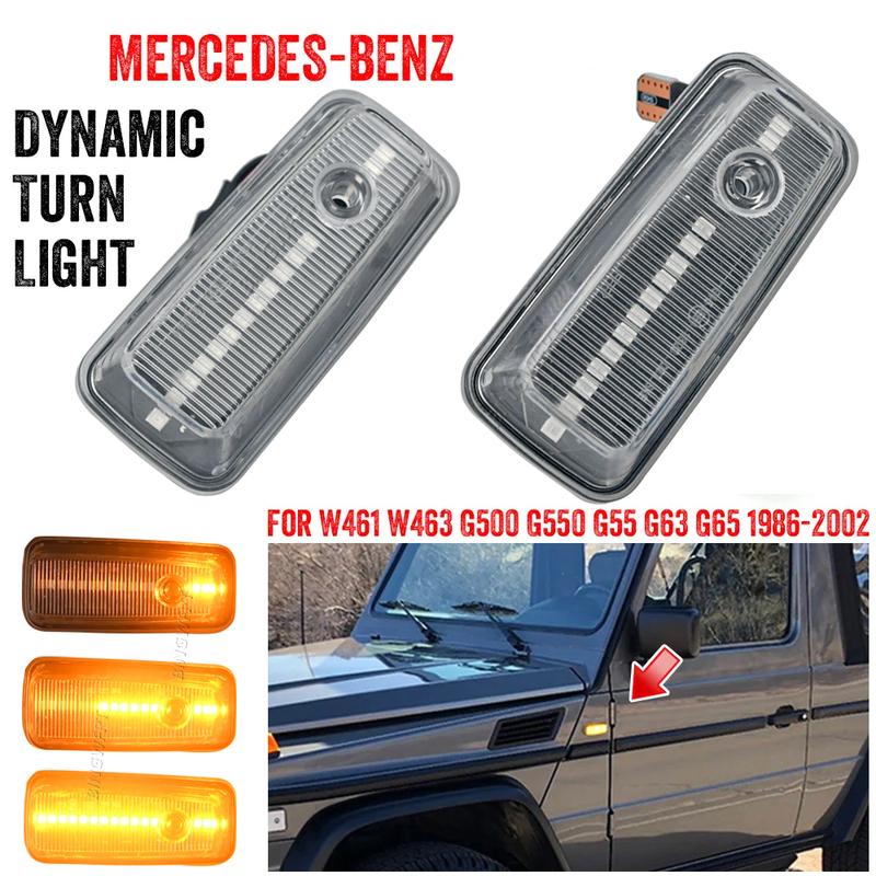New Turn Signal Light For Mercedes Benz G Class W463 W461 G500 G550 G55 G63 G65 1986-2002 LED Dynamic Side Marker Repeater
