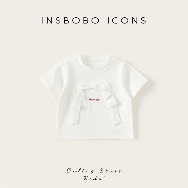 Girls  Short-Sleeved 2026 Summer New Style Baby Girl T-Shirt Summer Children s Summer Clothing Girls  Summer Outfits Stylish Children s Clothing White 100