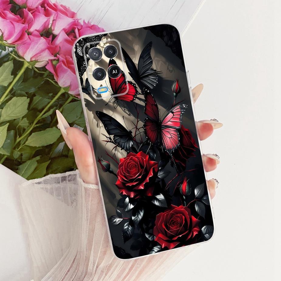 For Oppo A54 4G Case CPH2239 Luxury Butterfly Painted Cover Soft Silicone Phone Case For Oppo A54 5G A 54 s OppoA54s Fundas Bags