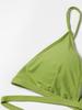 Yi Yong 2024 European & American High Elasticity Solid Color Wrap Tie Bikini Swimsuit