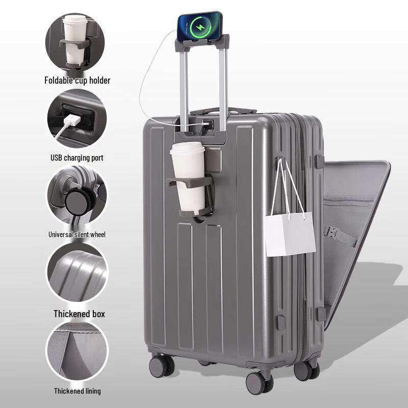Li Shen Multi-functional Front-Opening Rolling Luggage