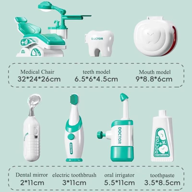 Kids Pretend Dental Play Toys Set Children Doctor Role Playing Accessories Simulated Medical Tool Scene Game Toy