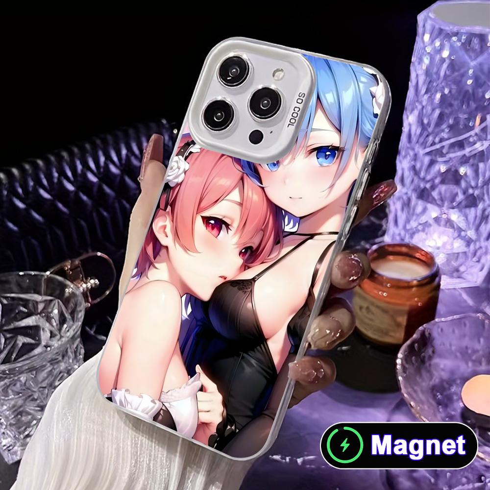 ReZero Rem Ram White Translucent MagSafe Mobile Phone Case for iPhone 17 16 15 14 13 12 11 X XR XS Air Pro Max Plus Cover