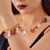 Pumpkin Skeleton Spider Charm Necklace And Bracelet In Alloy For Holiday Wear