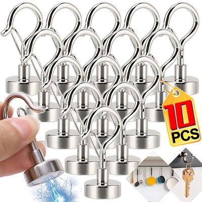 10/1Pcs Magnetic Hook Elastic Hook Press Household Magnetic Buckle Wholesale NdFeB Strong Magnet Keychain Magnet Hook Hardware