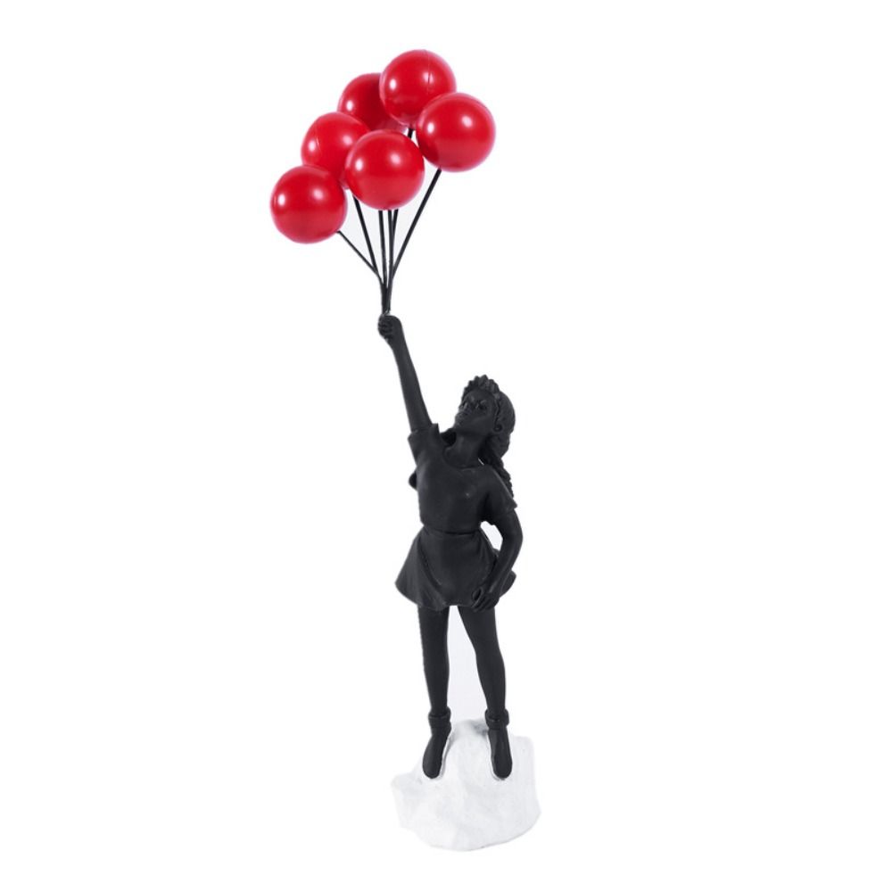 Resin Crafts Banksy Sculpture No Odor Flying Balloon Girl Figurine Art Sculpture   Home Accessories