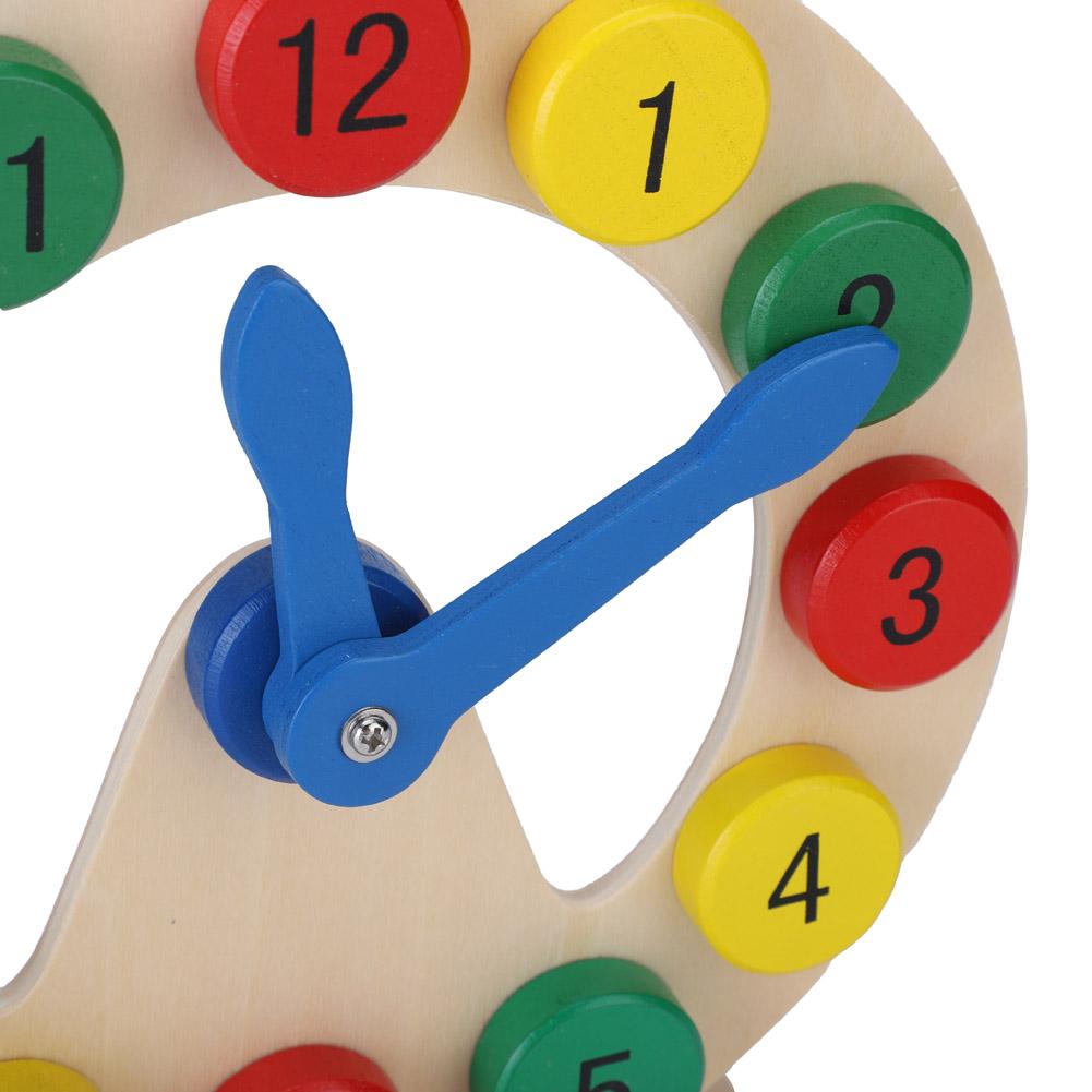 Baby Children Wooden Clock Toy Kids Number Time Early Learning Gift for Little Boys Girls