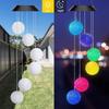 Waterproof Wind Chimes Hanging Solar Light Outdoor,Solar Powered Color Changing Crystal Ball Wind Chime, Yard Garden Porch Decor