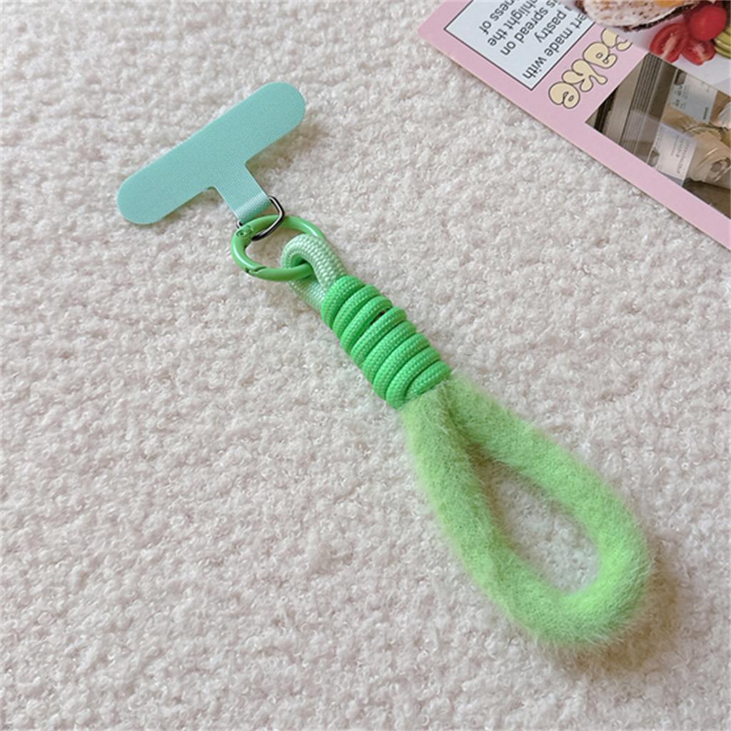 Winter Plush Lanyard Colorful Phone Strap Bag Strips Keycord Hanging Trousers Accessories Stylish Anti-loss Keychain Wrist Rope