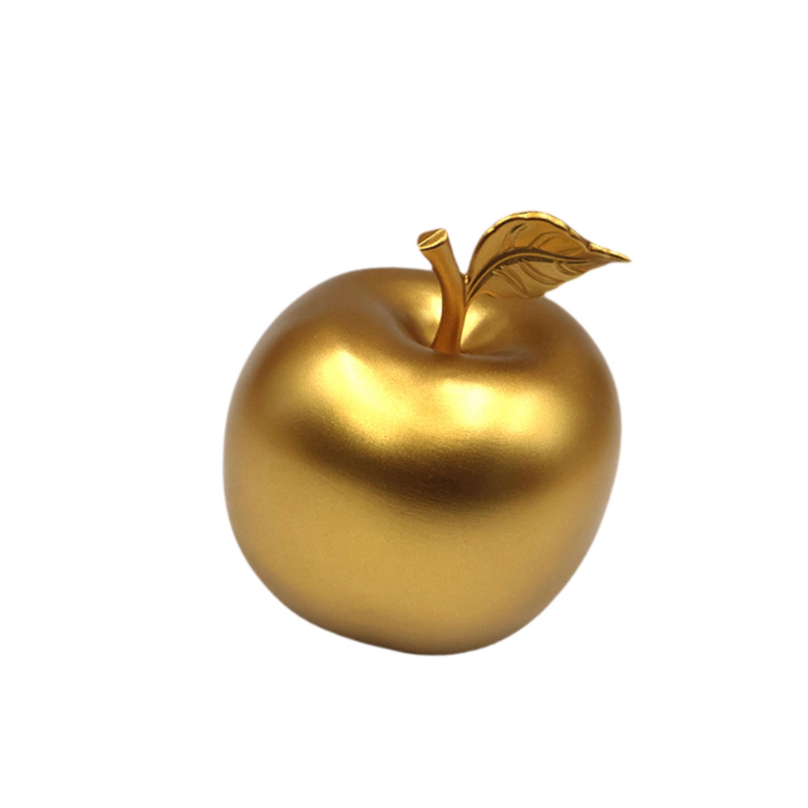 

Apple Statue Fruit Sculpture Christmas Decoration Art Crafts Brass Tabletop золотий