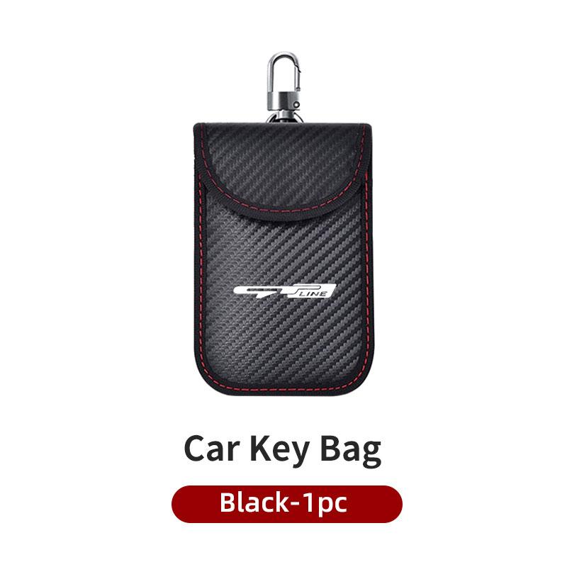 OWVZ1 Portable Leather Car Key Protective Case Key Organizer Bag Badge Accessories For KIA K5 K2 Optima Soul Spectra Niro Cadenza