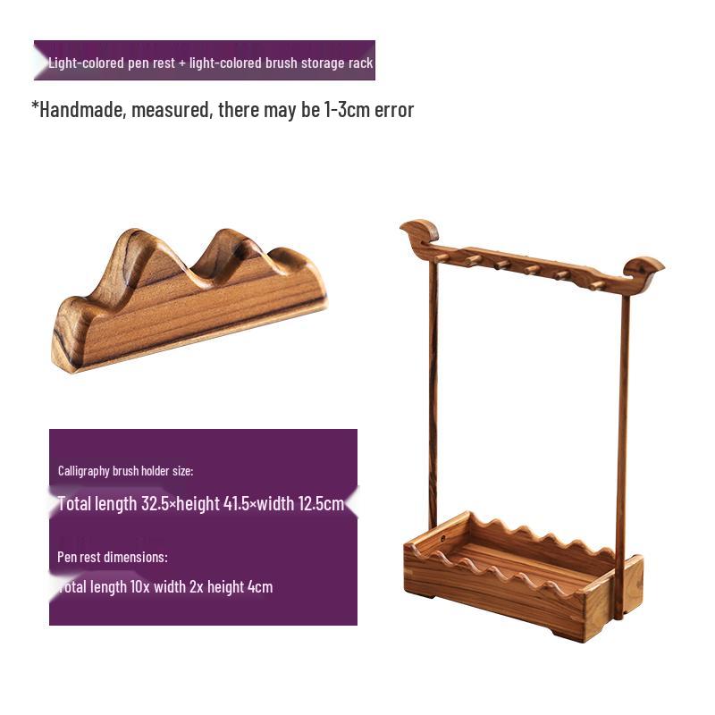 Solid Wood Calligraphy Brush Holder & Pen Rest
