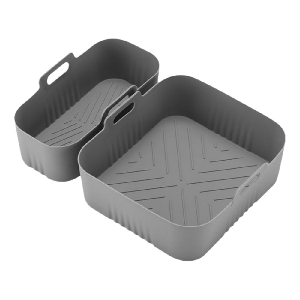 Reusable Dual Basket Baking Tray 6L/3L Air Fryer Silicone Pot Air Fryer Basket  Splash Guard Tool