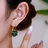 Advanced feeling emerald crystal ball earrings, new personalized temperament earrings