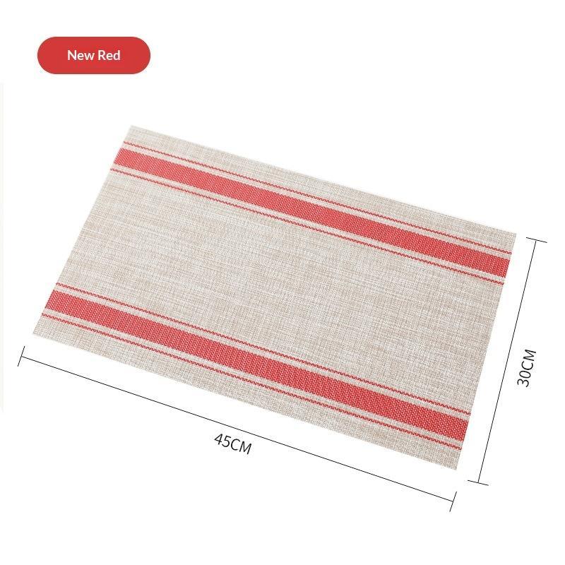 Pvc Striped Placemats, Heat Resistant Non-Slip Easy Clean For Home Dining Kitchen Parties & Daily Use
