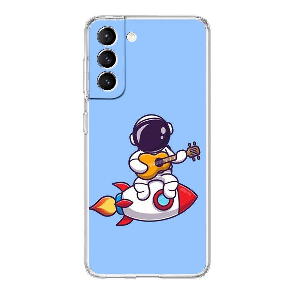 Planet Cute Astronaut Phone Case For Samsung Galaxy S22 5G S20 Ultra S21 FE 5G S10E S9 S8 S10 Plus Note 20 10 Soft Clear Cover