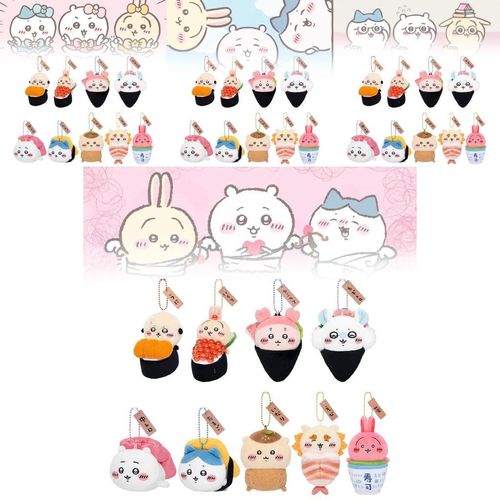 Soft Plush Bear Sushi Keychain Set Lovable Japanese Anime Characters For Gifts