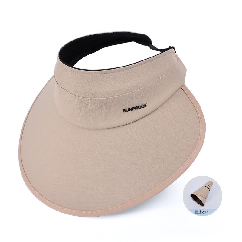 Summer vinyl large brim sunshade sunscreen hat children's outdoor fashion versatile Korean version foldable empty top sun hat