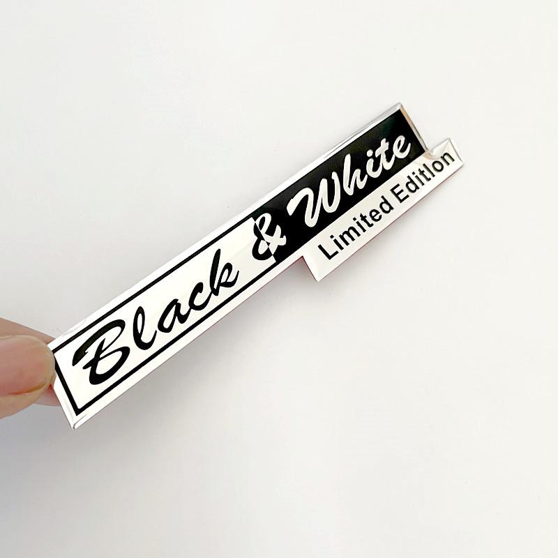 

3D Aluminum Black And White Limited Edition Emblem Badge Sticker Logo Rear Trunk Door Decal білий