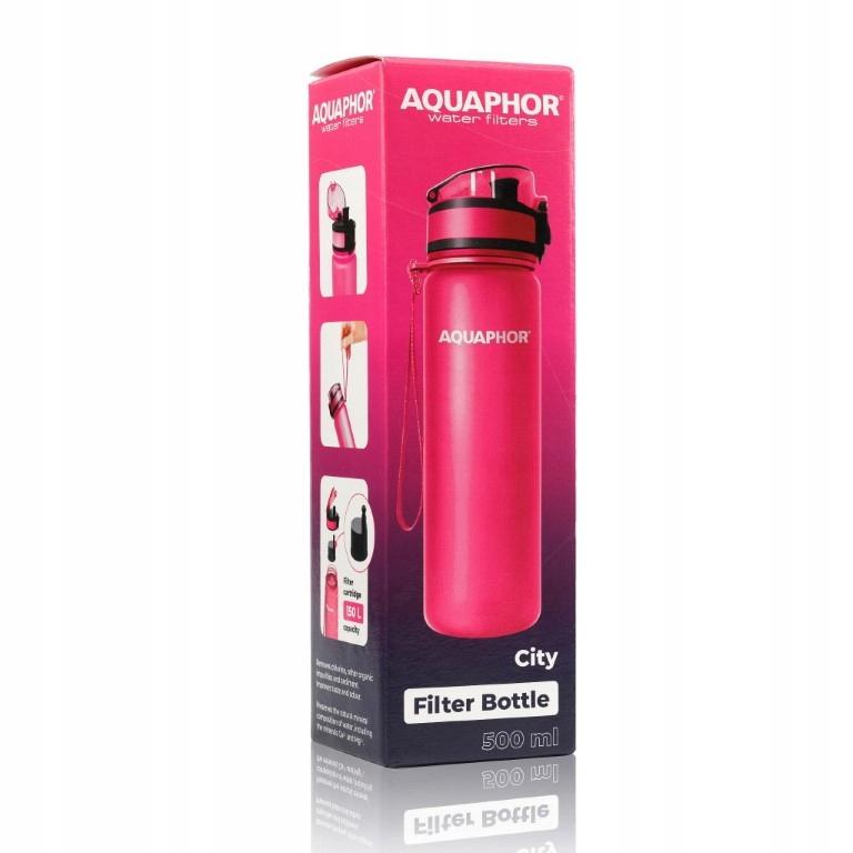 Aquaphor pinke 0,5-l-Wasserfilterflasche + 1 Filter